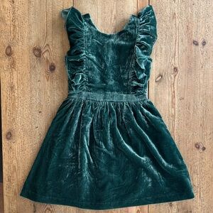 Crewcuts Velvet Green Girls Dress